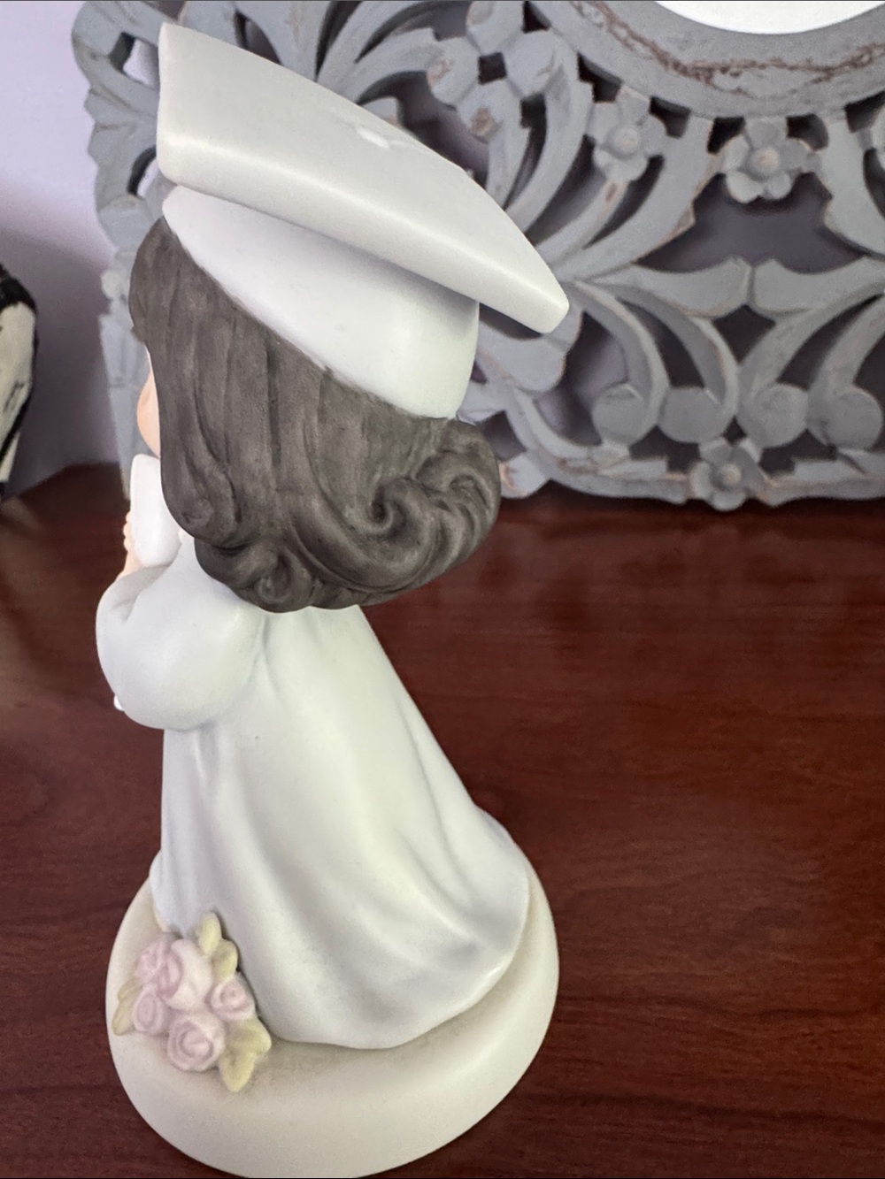 Graduation Girl Figurine in White with Brown Hair - precious moment graduate - Picture 5 of 8